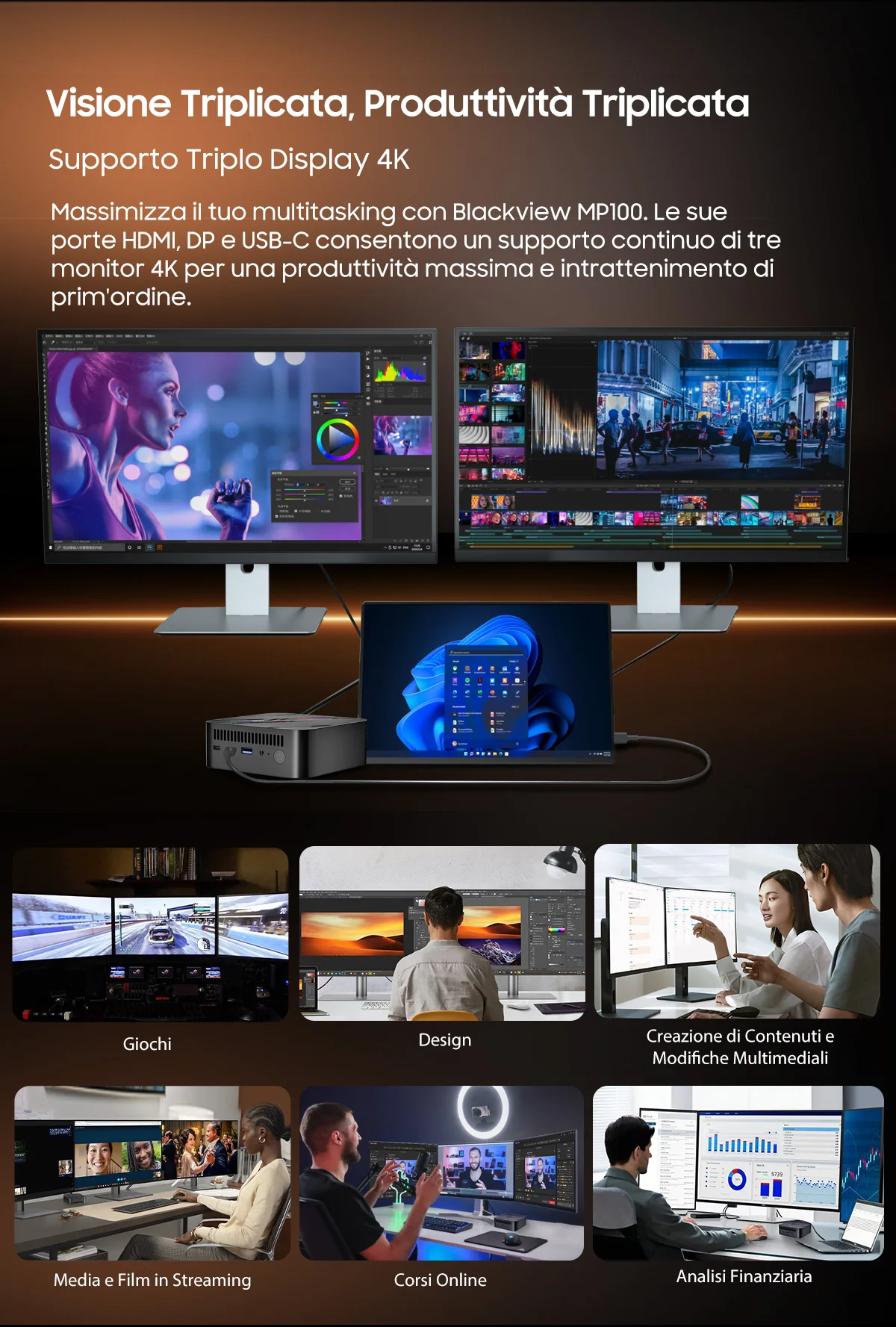 Blackview MP100 NEW Mini PC AMD Ryzen 5 7430U Windows 11 6-Core 12-thread 16GB DDR4 512GB SSD WiFi 6 Mini Computer PC BT5.2