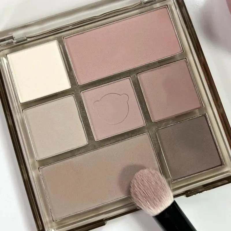 7 Color Eye Shadow Palette Low Saturation Full Matte Korean Makeup Pigment Long Lasting Eyeshadow