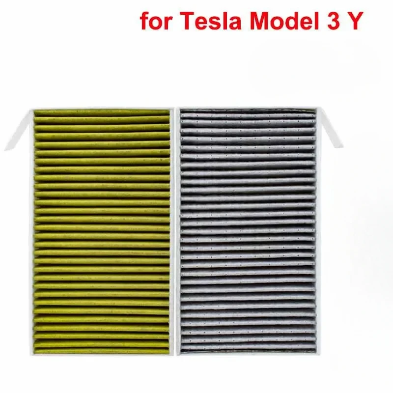 2PCS/SET Air Filters for Tesla Model 3 Model Y Replacement Car Air Conditioning Cabin Using Activated Carbon Dual Effect Filters