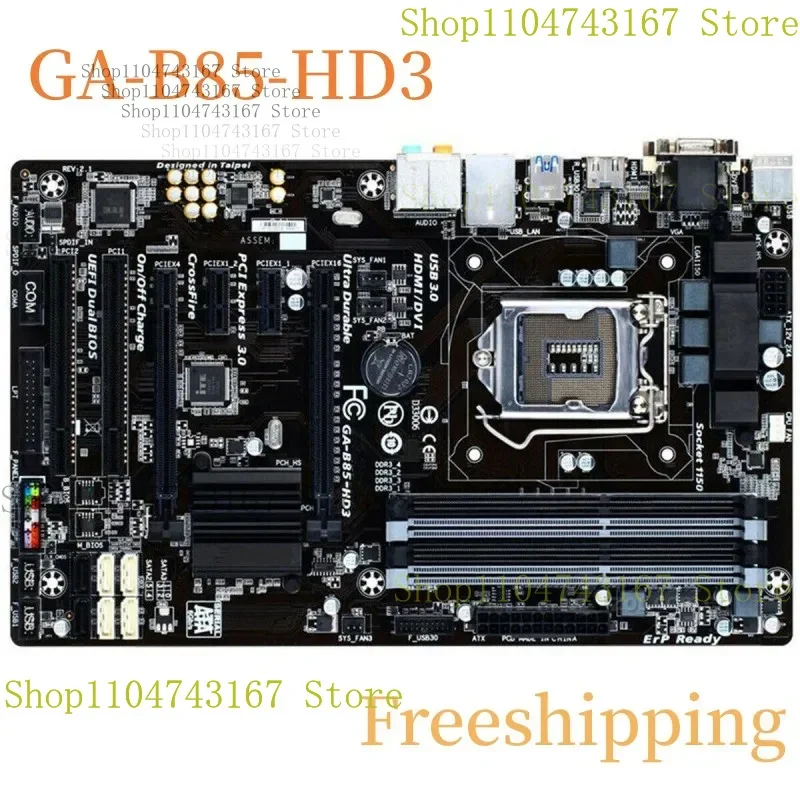 

For Gigabyte GA-B85-HD3 Motherboard LGA 1150 DDR3 Mainboard 100% Tested Fully Work