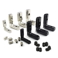 10Pcs Inside Hidden Corner Bracket L-Type Internal Connectors with Screws for 2020 3030 4040 Series Aluminum Profile Accessories