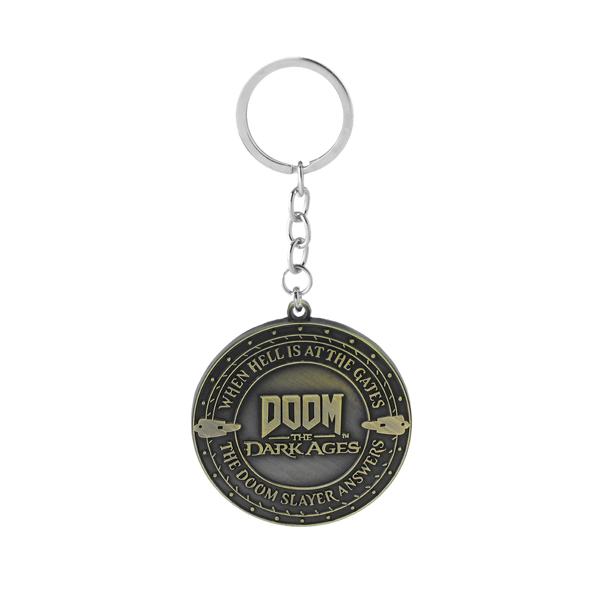Jogo doom as idades escuras pingente redondo chaveiro mochila carro chaveiro moda jóias acessórios jogo fãs coleção presentes