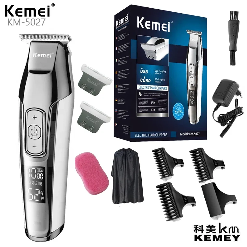 

Kemei KM-5027 Pro Electric Powered Hair Clipper Rechargeable Clipper Motor Hair Clipper Electric Hair Trimmer blade