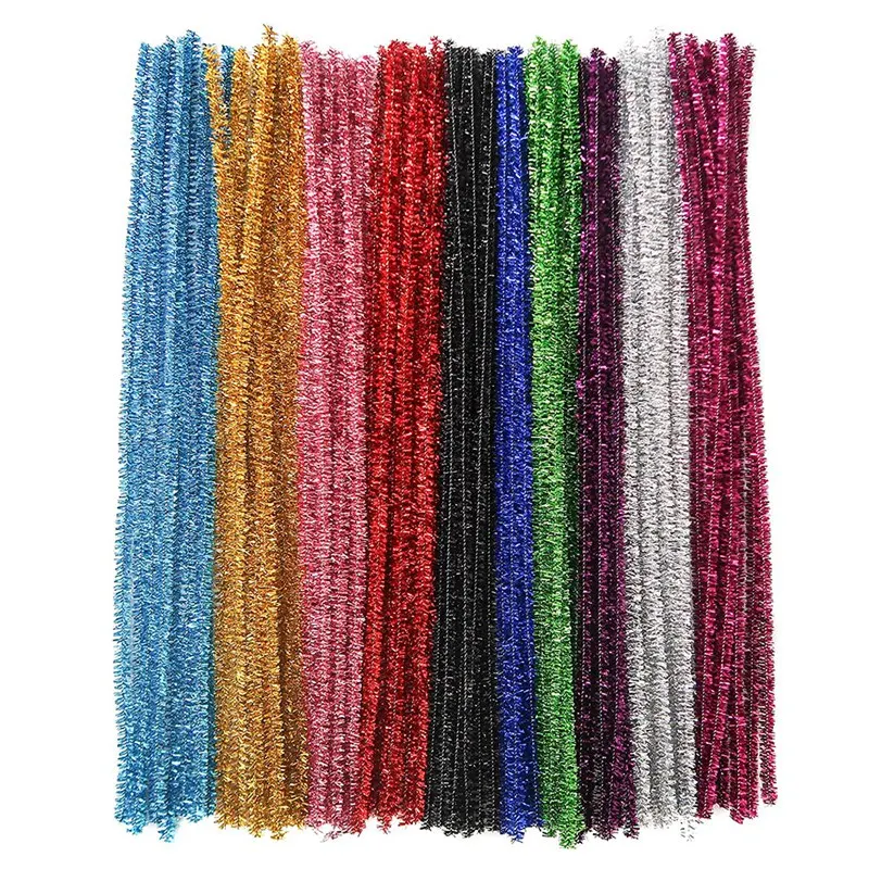 400 Uds limpiadores de tuberías 10 colores surtidos tallos de chenilla suministros para manualidades limpiadores de tuberías con purpurina para manualidades creativas de arte DIY