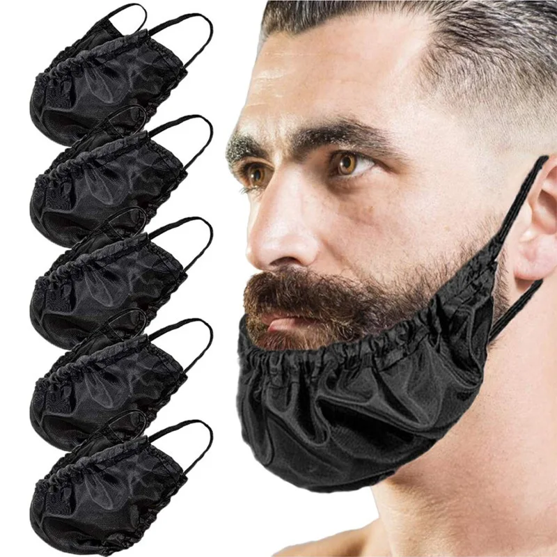 Protector de barba para hombre, babero para comer sin ensuciar, lavable, reutilizable, con correa ajustable para el cuello