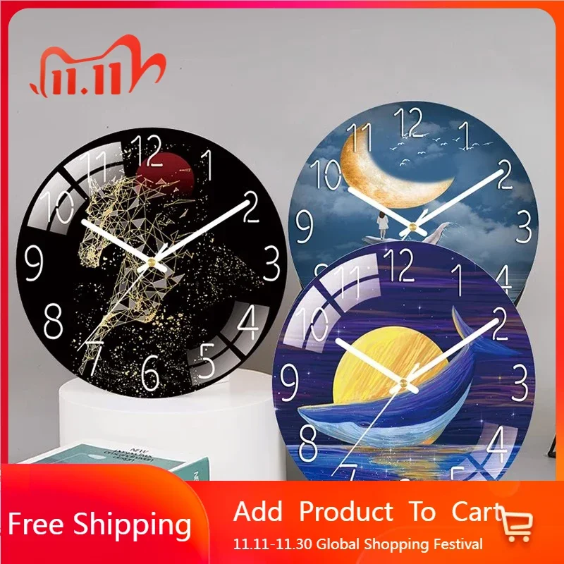 

Настенные часы для ванной комнаты, спальни, художественная роспись, корейский интерьер, модные минималистичные настенные часы, современные Reloj De Pared, украшение для дома