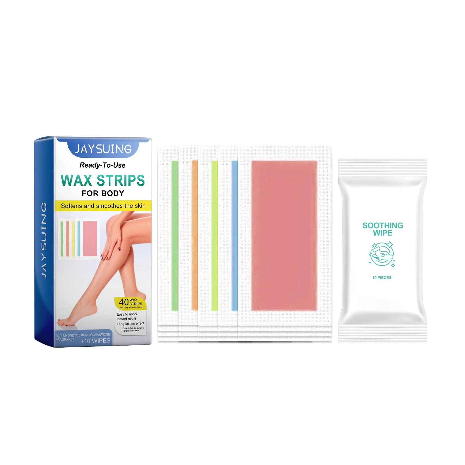 Hair Removal Wax Strips Quick Remove Armpit Leg Body Hair Temperate Painless Double Sided Moisturizing Cold Waxing Wipe Stickers