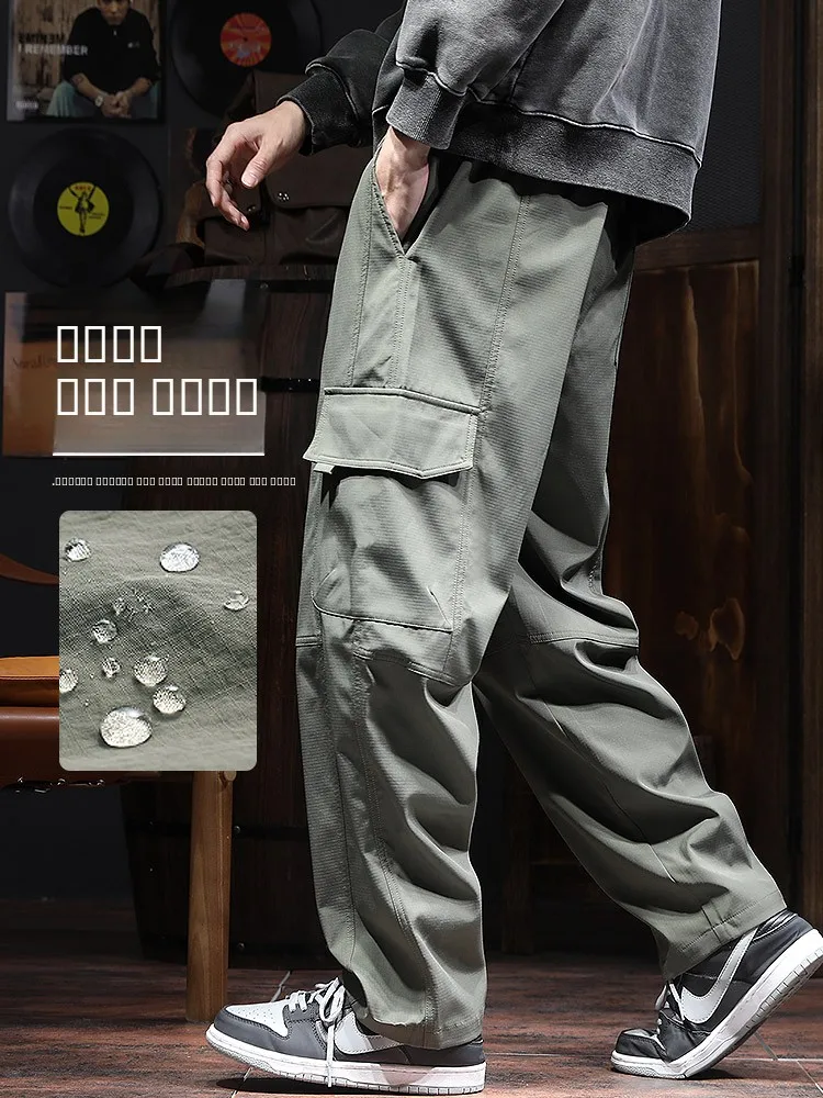 

Water-Resistant Outdoor Climbing Trousers Loose Fit Windproof Qui-Dry Workwear Pants for Men Autumn Season Casual Faion