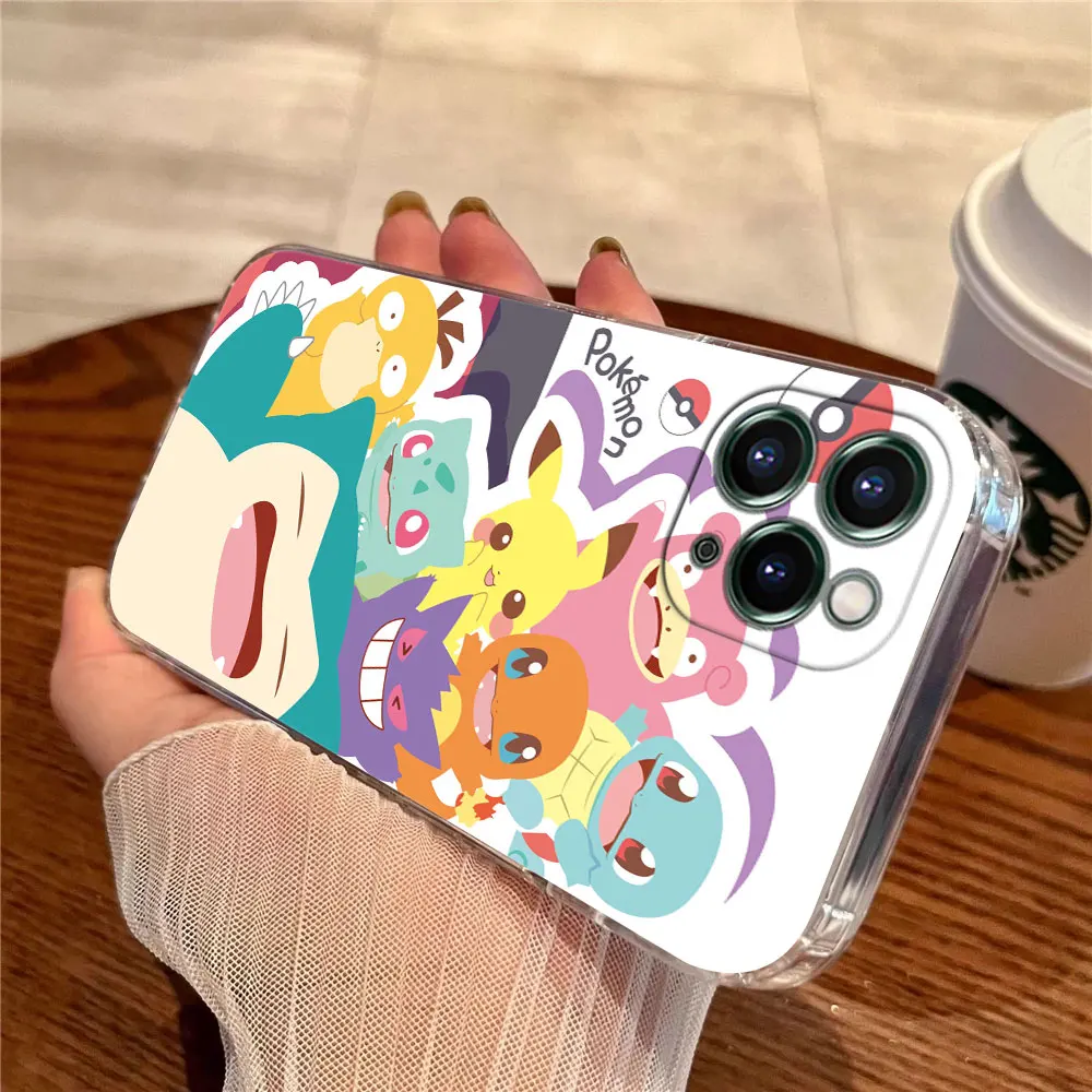 بوكيمون أنيمي غص السنجاب حافظة شفافة لهاتف أبل آيفون 17 16 15 14 13 12 11 برو ماكس بلس 16E 17Air 17Pro غطاء الهاتف