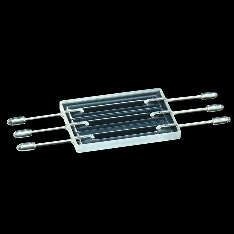Optical path 0.2mm quartz flow counter cell three channel counter flow colorimetric dish bonding process UV transparent