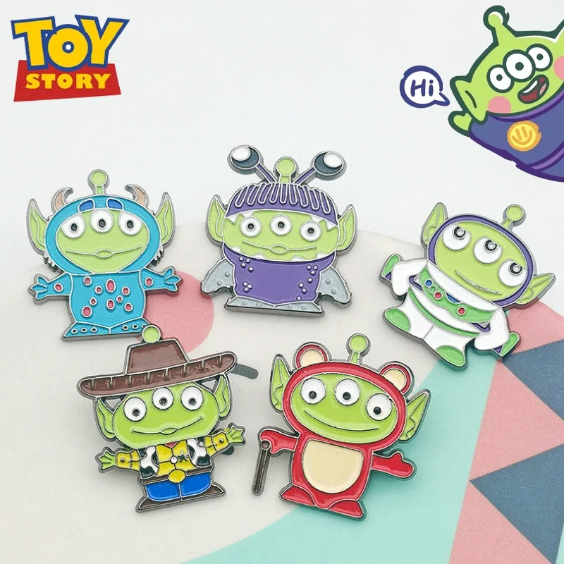 Disney Toy Story Aliens Enamel Pins Alien Bag Brooch Cartoon Animal Badges Denim Lapel Pin Jewelry Gift for Kids Best Friends