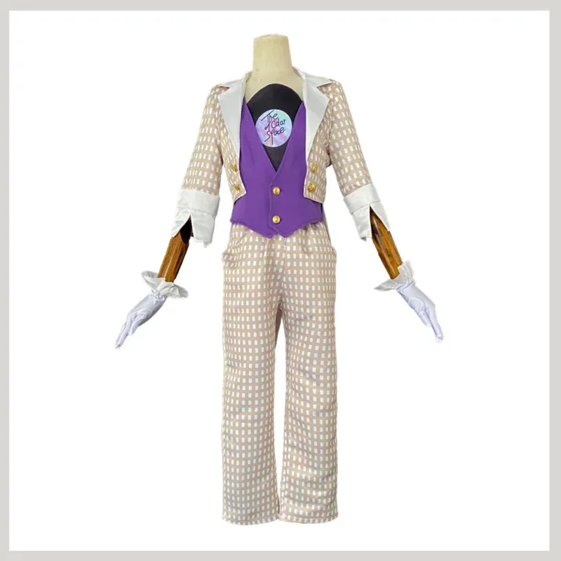 

Anime Game Identity Ⅴ Baden First Officer Cosplay Costume Survivors Yellow Grid Suit Coat Vest Adult Man Carnival Christmas Set;