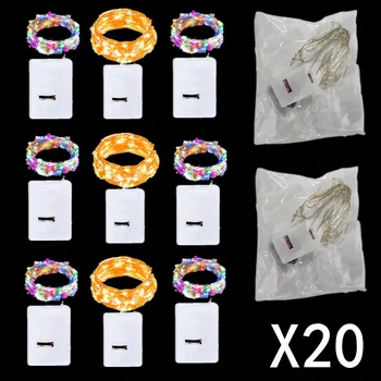 ไฟราว LED พร้อมแบตเตอรี่ไฟสายทองแดงเงินพวงมาลัยไฟนางฟ้ากันน้ำสำหรับงานเลี้ยงตกแต่งสำหรับคริสต์มาสงานแต่งงาน