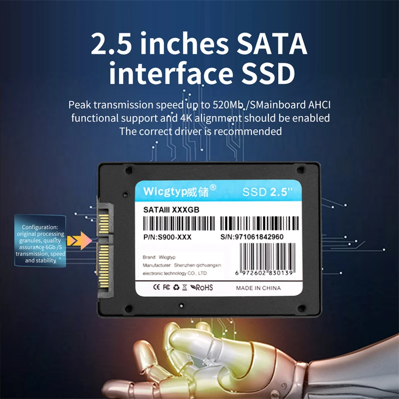 Imagem -04 - Wicgtyp-unidades de Estado Sólido para Laptop Disco Rígido Interno Sataiii Ssd Hdd Sata3 2.5 120gb 240gb 128gb 256gb 512gb 480gb 1tb