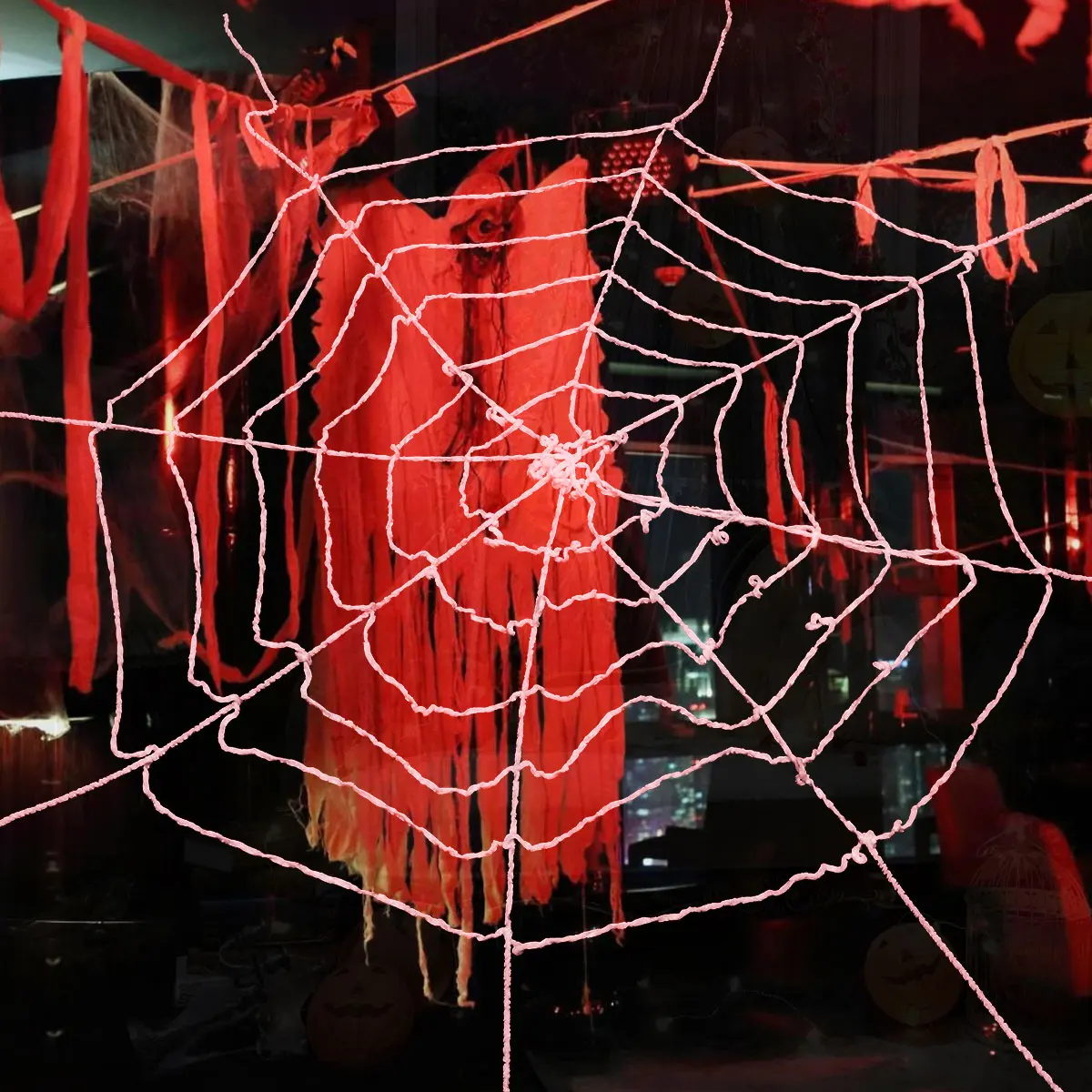 

Halloween Spider Web Decoration White Stretchy Reusable Cobweb for Haunted Halloween Party Spider Web Decoration
