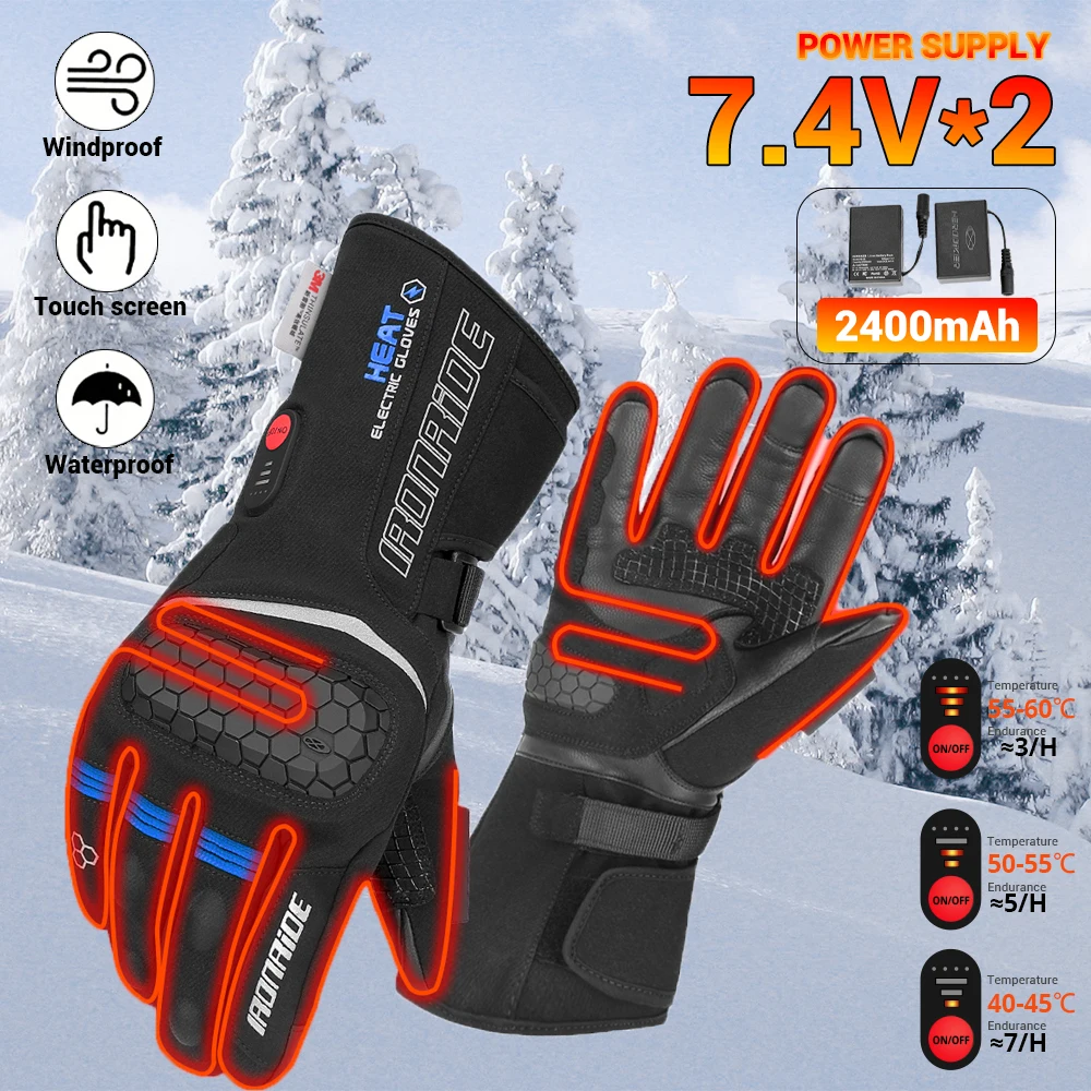 Winter Warm Skiing Self Heating Gloves Windproof And Waterproof Motorcycle Riding Gloves Men Electric Heating Gloves