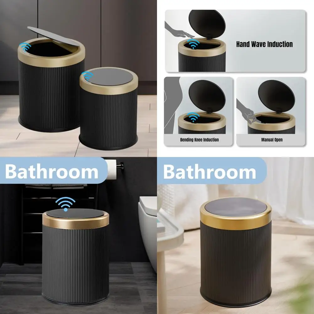 

Automatic Touchless Motion Sensor Trash Can for Bathroom, Smart Dog-Proof Plastic Wastebasket with Lid, Long-Lasting Waste Conta
