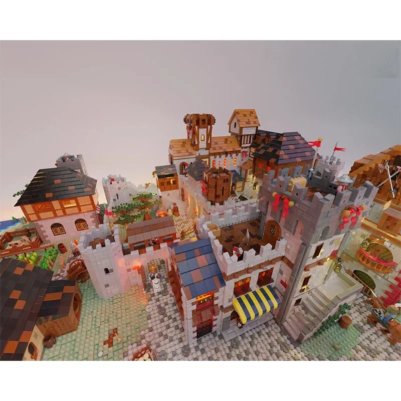 Medieval Royal Country Building para Adultos, Reino Medieval Europeu, Modelo de Montagem, Presente de Aniversário, Acessórios, MOC-108681, 30136Pcs