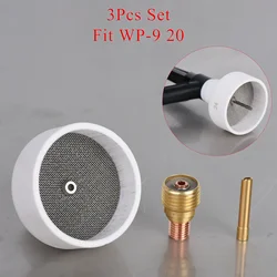 3Pcs TIG Welding #24 White Ceramic Nozzle Alumina Cup Kit Torches WP9 20 25 Stubby Collets Body Gas Lens Sets