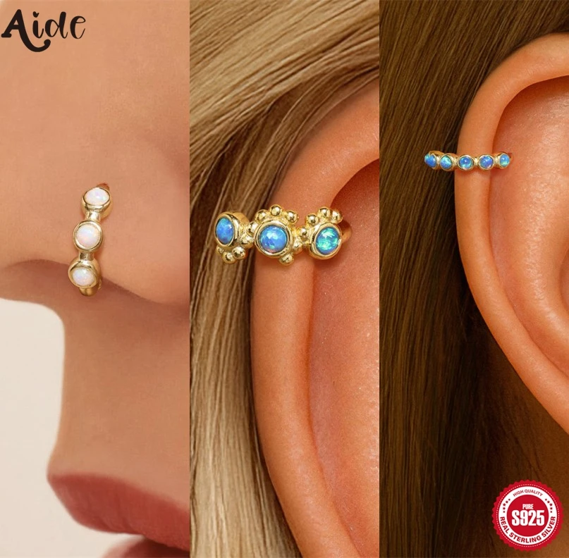 Aide 1pc 925 argent Sterling Piercing cerceau boucle d'oreille nez anneaux CZ Clicker Septum Tragus Cartilage Helix oreille corps Piercing bijou