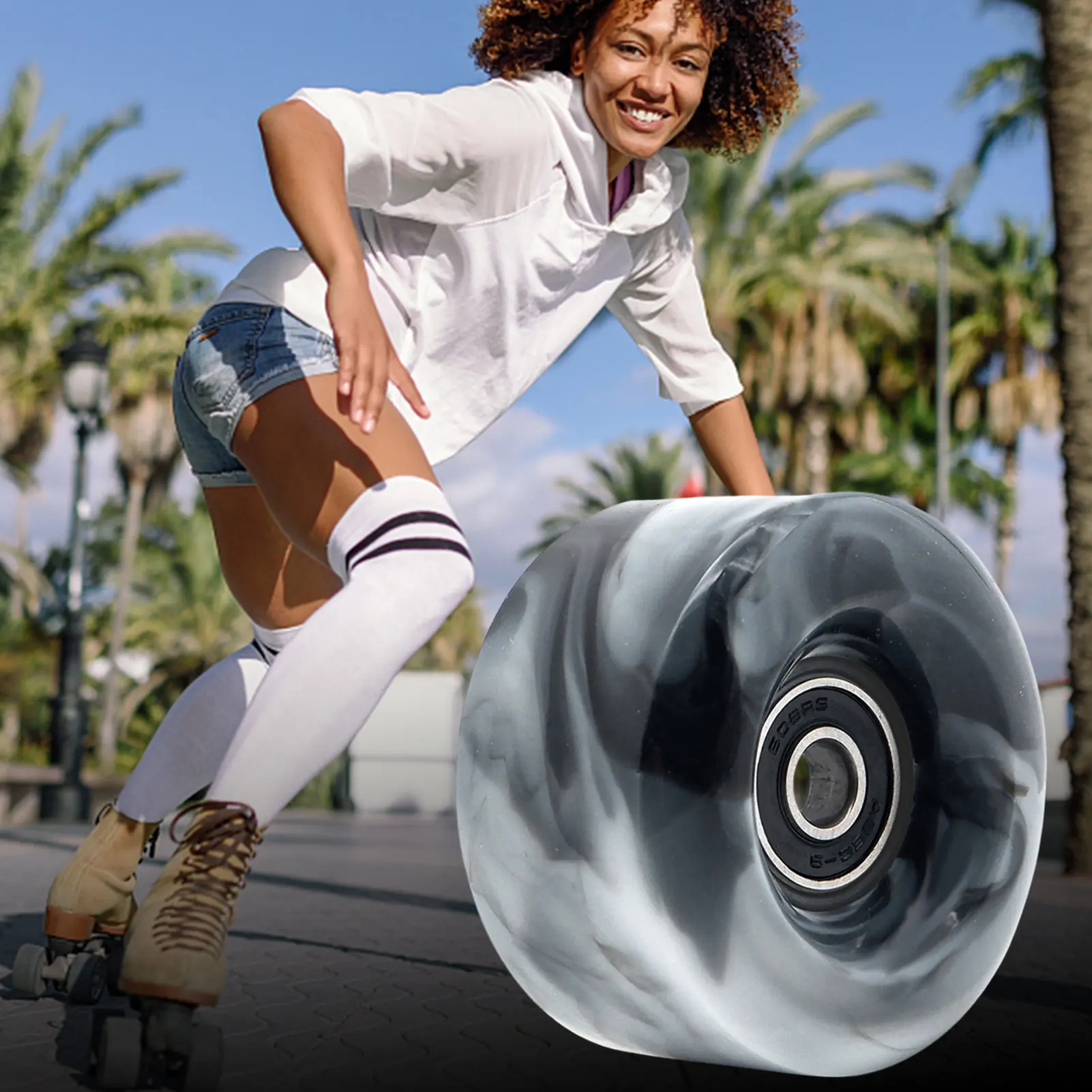 Roller Skate Wheels Indoor Roller Skate Wheel With Bearing Mixed Color Wheels For Double Row Skating Quad Skates