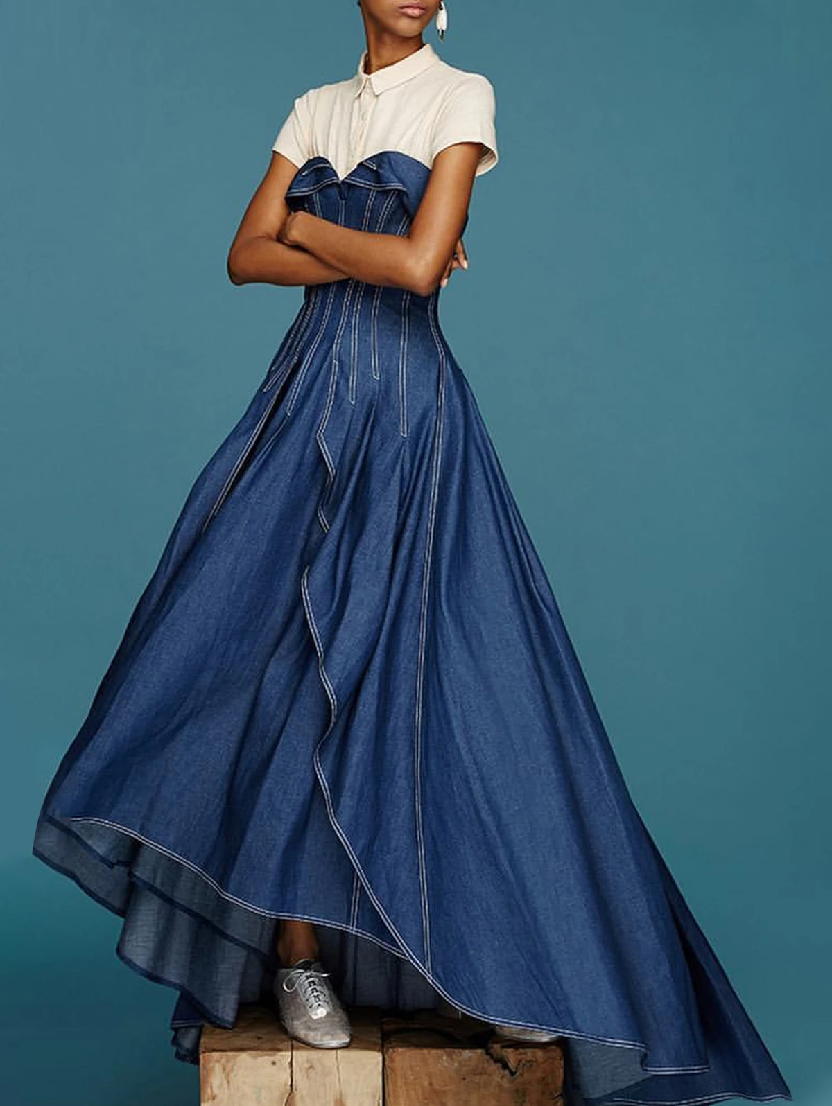 Sexy Women Dress Vintage Off The Shoulder Layered Corset Strapless Elegant Irregular Hem Party Evening Vintage Maxi Dresses