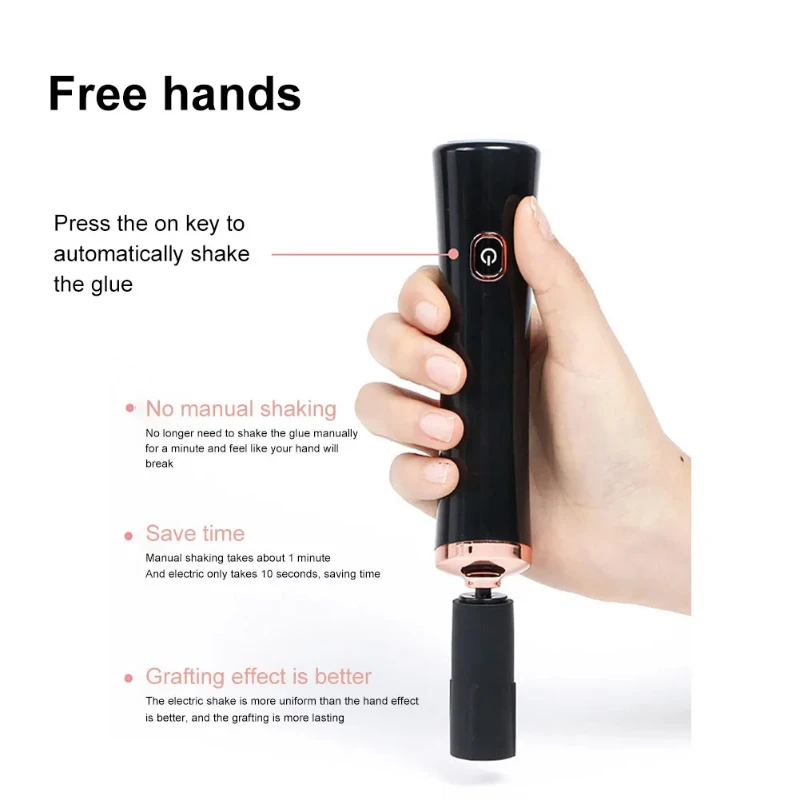 Agitador elétrico de cola para cílios, recarga usb, dispositivo de despertar para esmalte de unha, pigmento de tinta de tatuagem, máquina de agitação líquida, ferramentas de maquiagem
