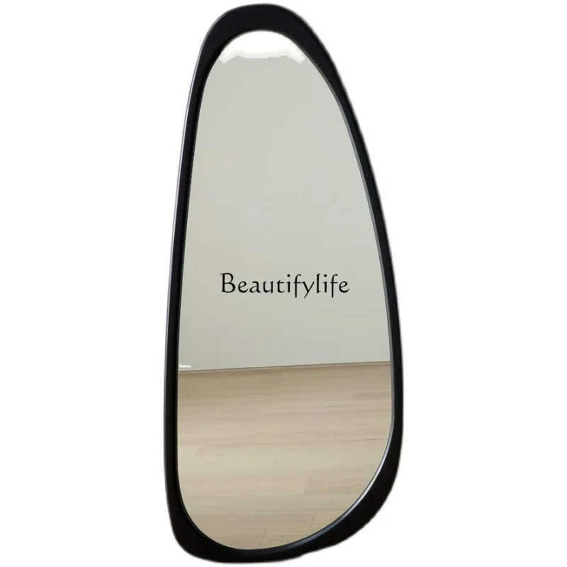 

LIrregular Full-Length Mirror Floor-Standing Wall-Mounted Wooden American Style Irregular Oval Dressing Mirror