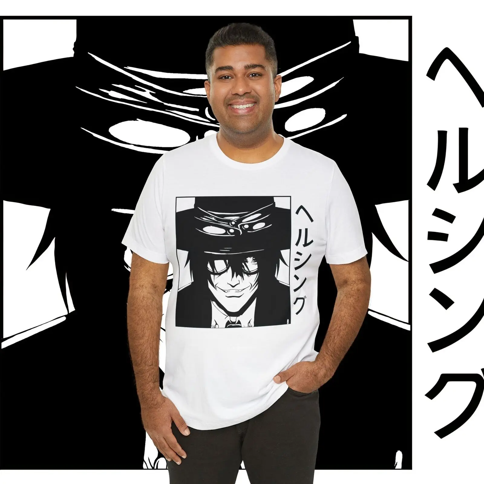 New and Premium! Hellsing Ultimate Shirt, Alucard Manga, Anime T-Shirt