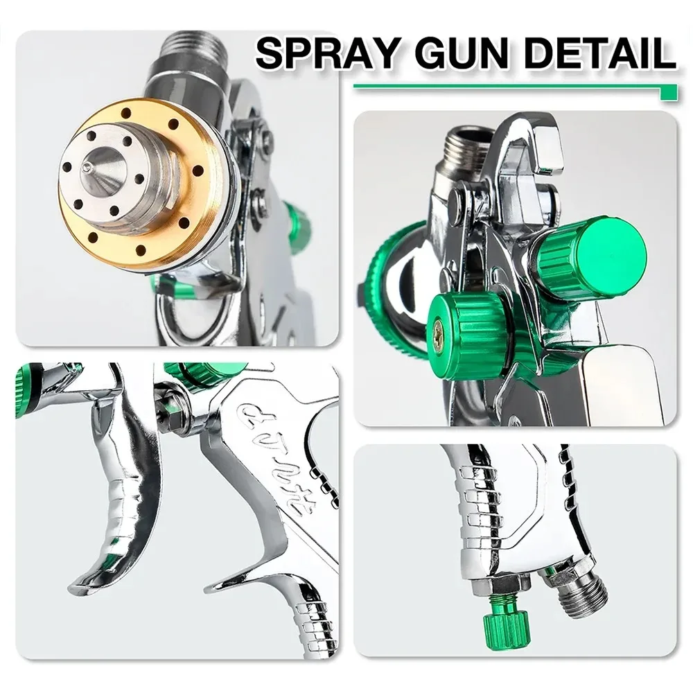 المهنية 1.4 مللي متر HVLP بندقية رذاذ عدة الجاذبية تغذية الهواء بندقية رذاذ لطلاء السيارات والأثاث ، دهان داي التمهيدي ، معطف واضح