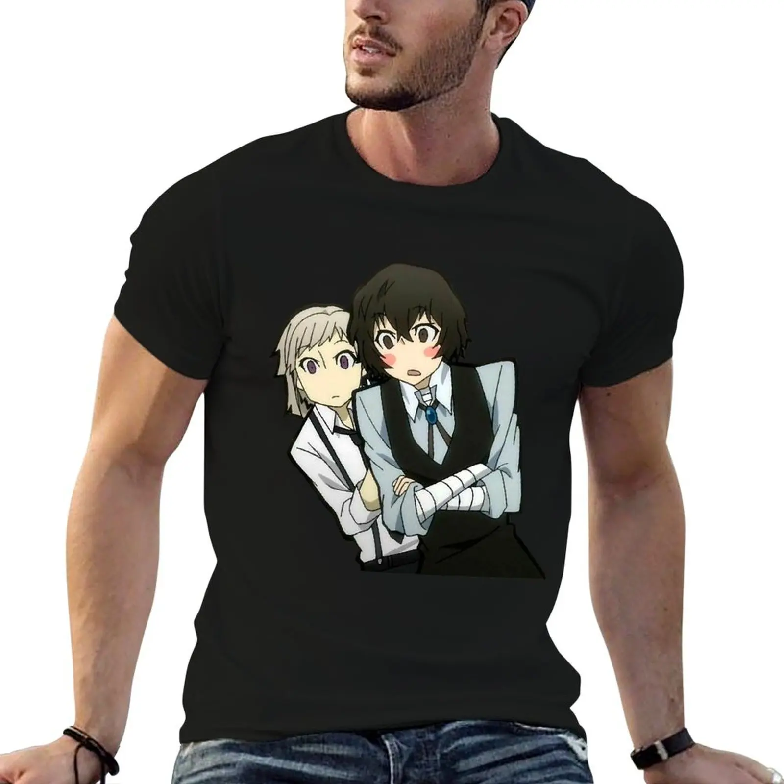 

Funny Man Dazai Osamu And Atsushi Nakajima Graphic For Fans T-Shirt cotton t shirt man printed t shirts for man T-Shirt