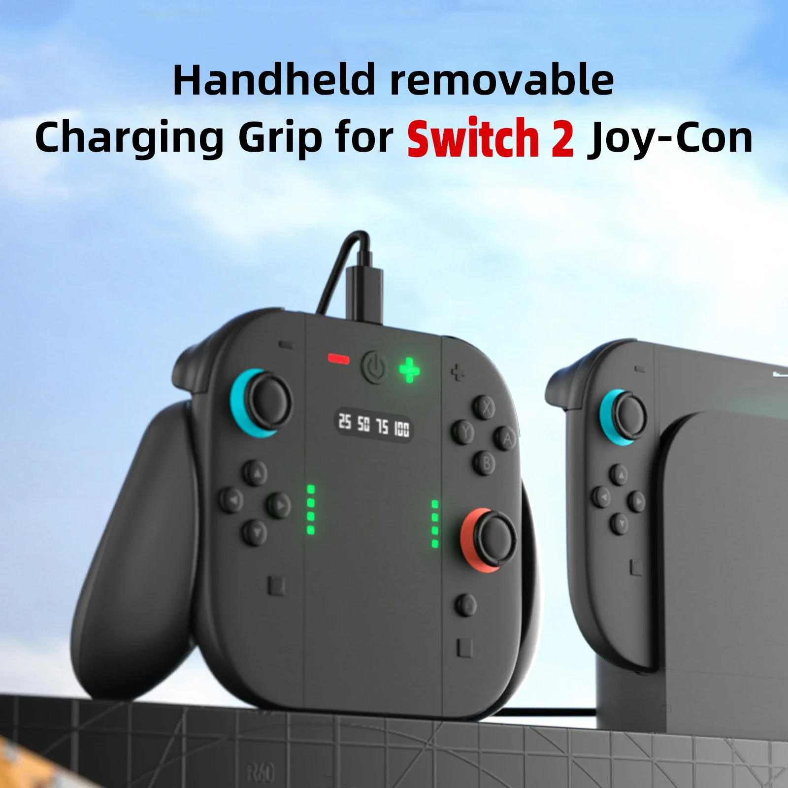 

Charging Grip for Switch 2 Joy-Con Portable Handle Charger Dock for Nintendo Switch 2 Bracket Stand Removable Game Accessories
