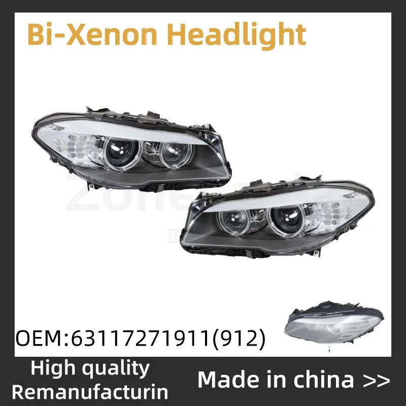 

L/R Bi-Xenon Headlights Headlamp Front Light Assembly 63117271911 63117271912 For 2010-2017 BMW 5 Series F10 F11 F18 63117343911