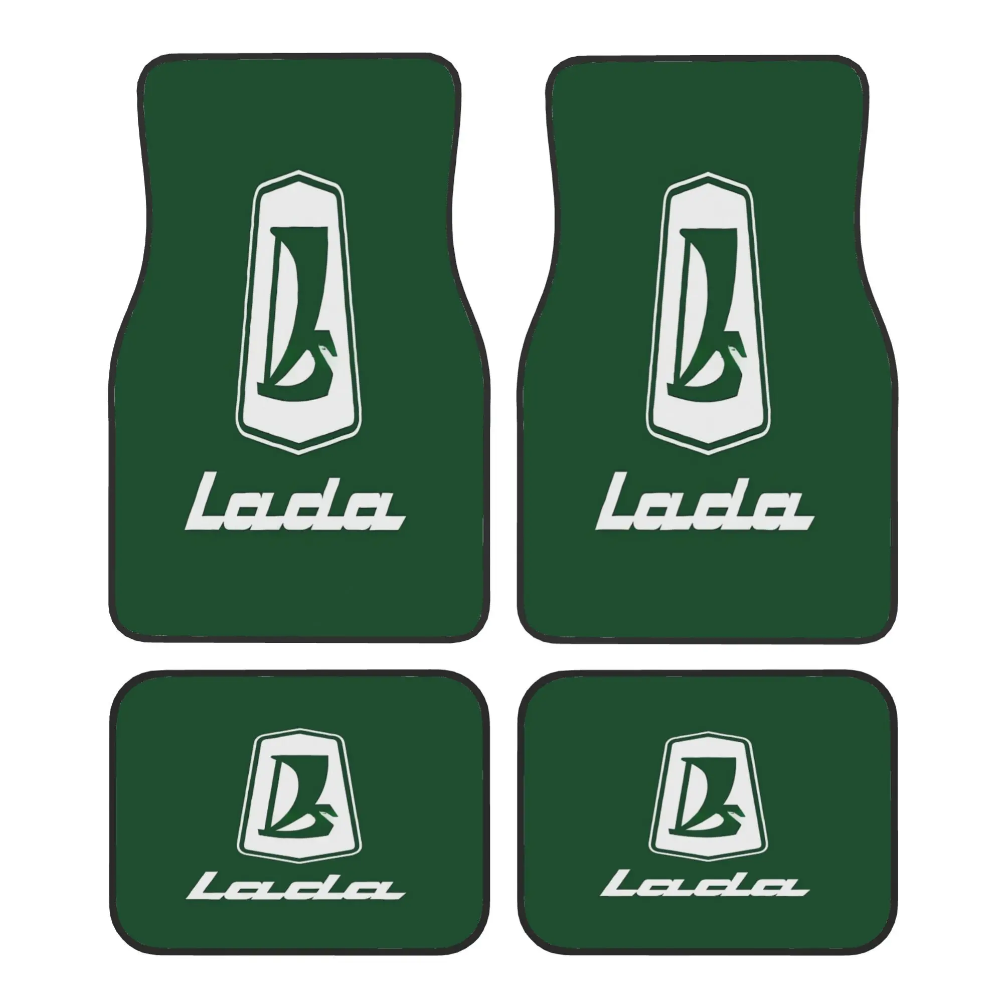 4pcs Lada Logo 1970s Vintage Car Mats | Durable Polyester, Universally Applicable, Easy To Clean, No Electricity Required