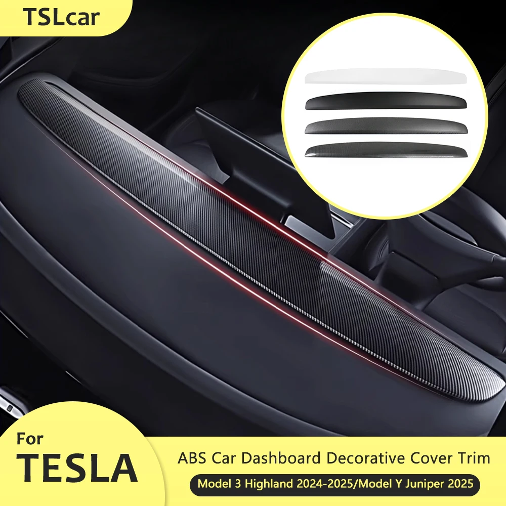 

Dashboard Cover For Tesla Model 3 Highland Model Y Juniper 2025 ABS Carbon Fiber Center Console Instrument Trim Car Accessories