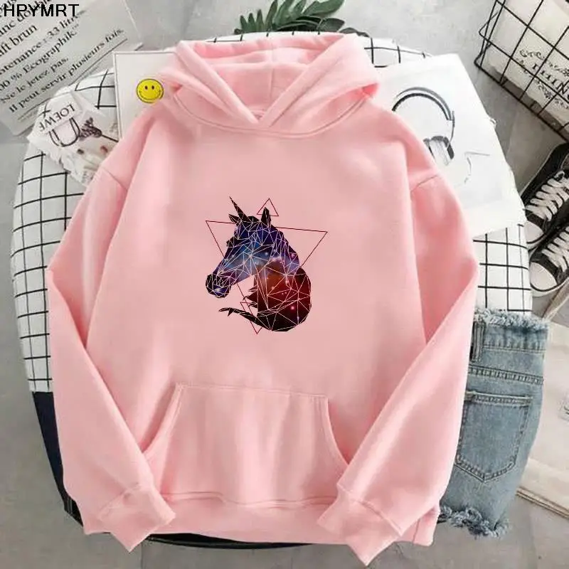 

Hipster Hoodie Women's street Fashion Casual Long-sleeved mountains Cartoon animal Printed Hooded Pullover Sweater Loose Tops