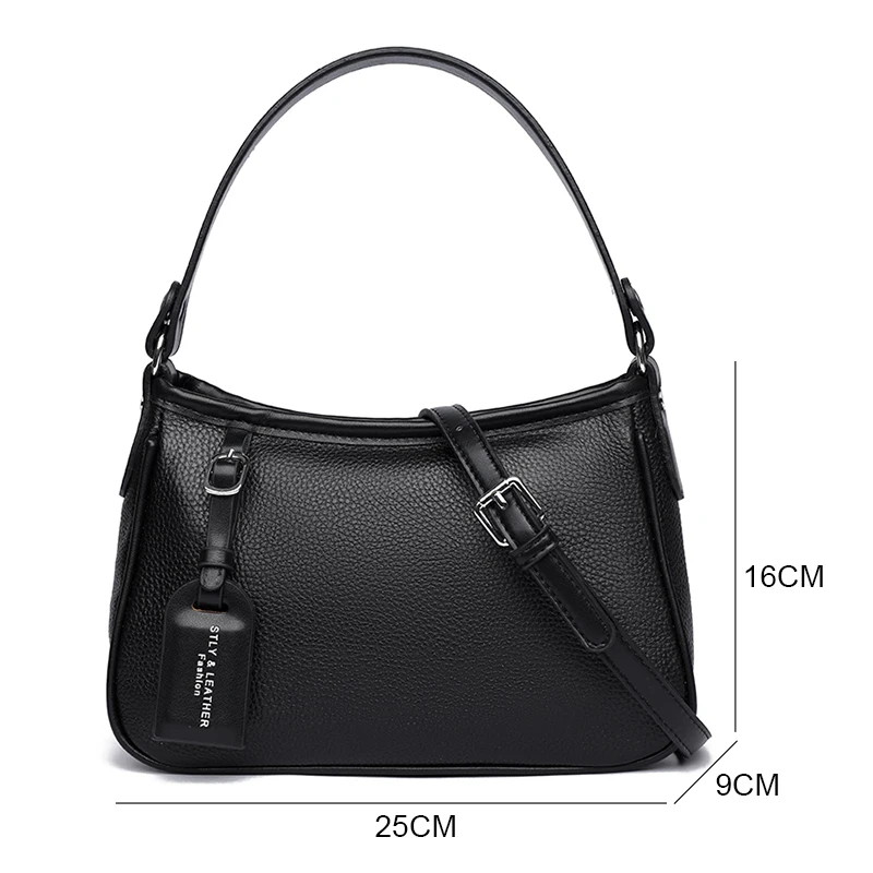 Large Capacity Genuine Leather Handbag Women High Quality Messenger Bags Luxury Design Shoulder Crossbody Sac Ladies Casual Tote