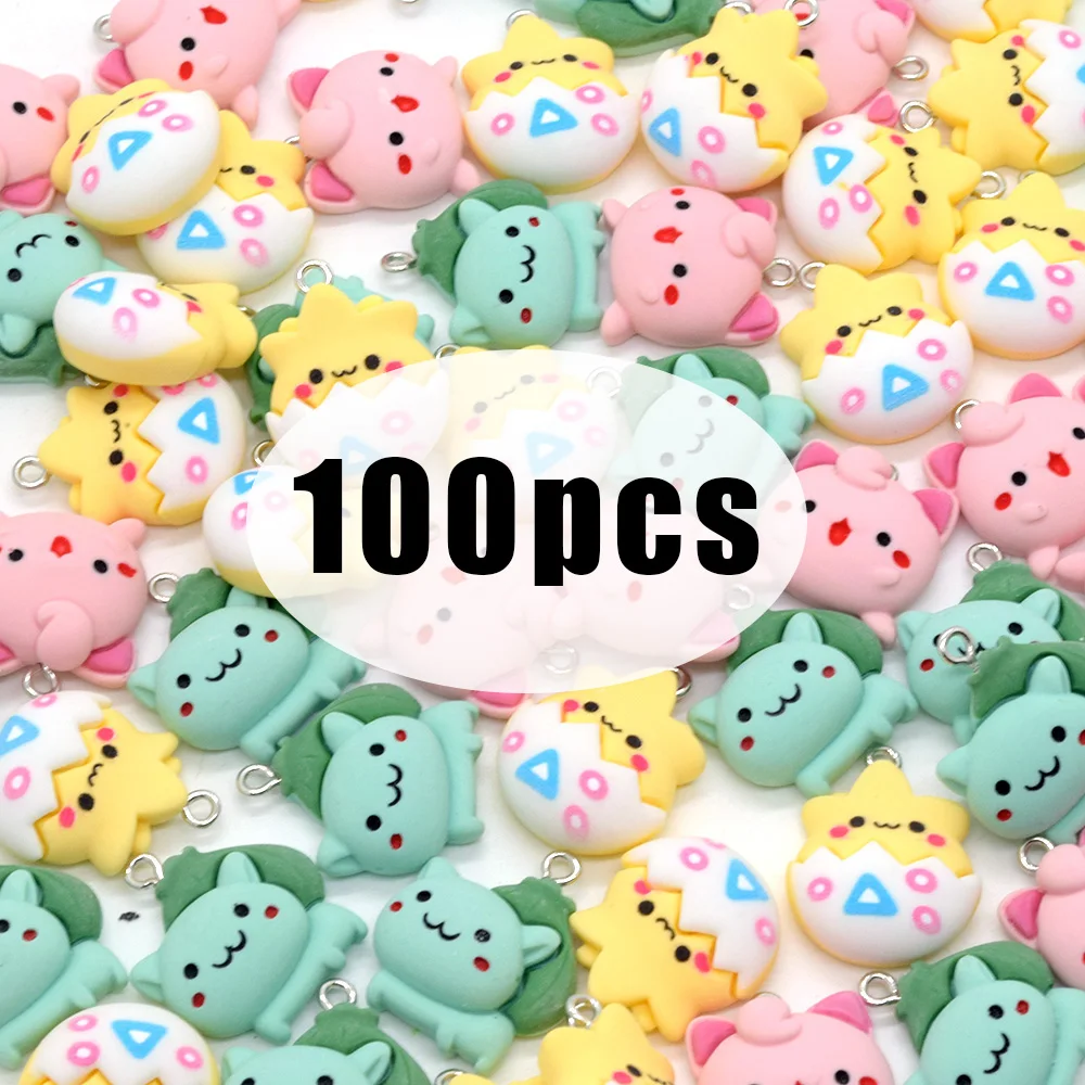 

100pcs/Pack Cartoon Anime Frog Egg Resin Charms Bulk Wholesale Charm DIY Kawaii Jewelry Make