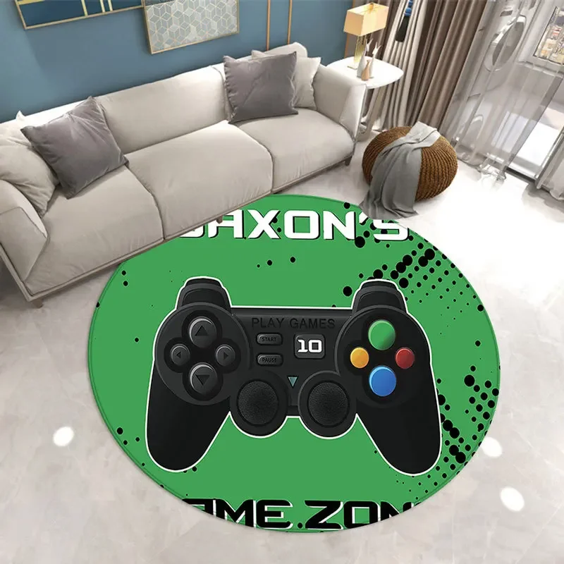 Game Console Round Carpet for Boy Chair Mat Kids Floor Rug Tatami Mat Fashion Living Room Floor Mats Gamer Round Rug Bedroom Rug