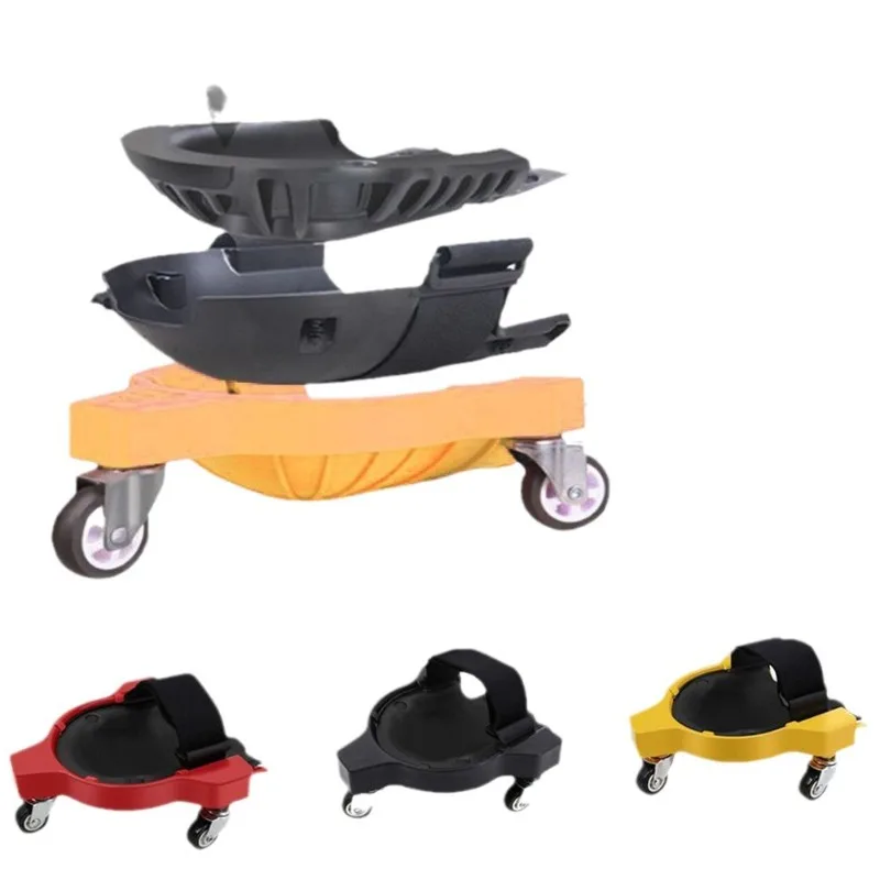 

Multi functional pulley knee pad for convenient and effortless universal wheel movement and tile worker kneeling pad