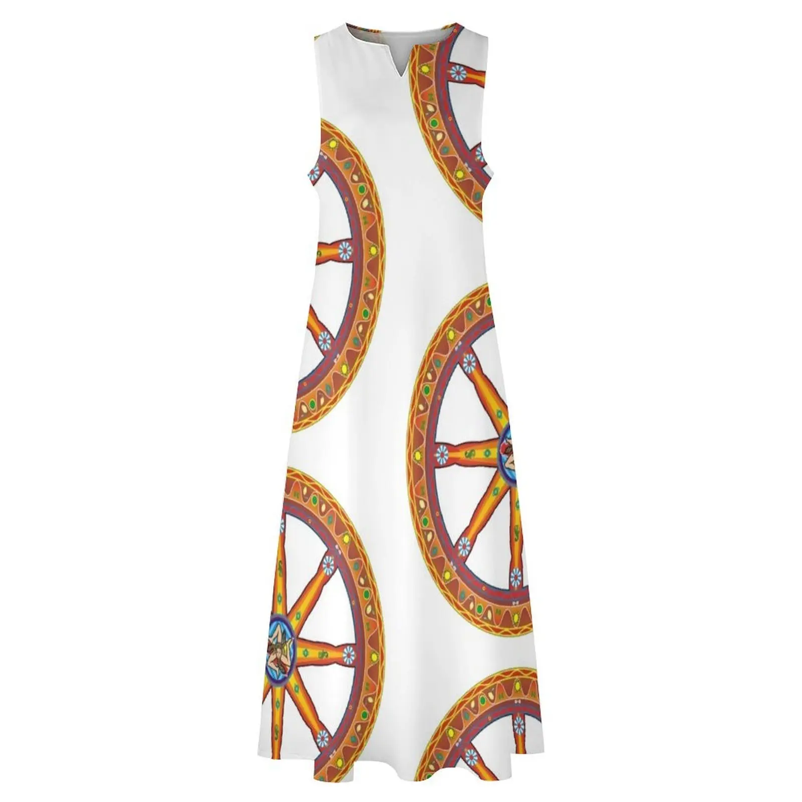 Sicilia ruota del Carretto Siciliano Vestido largo Ropa mujer vestidos de lujo