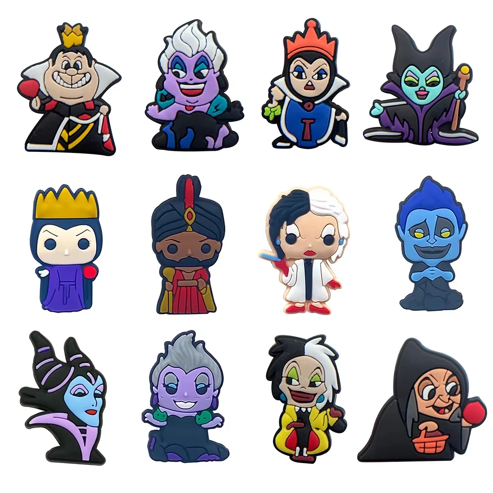 Disney Villain Family 1-96pcs Shoe Charms Garden Shoe Accessories Buckle Fit Clogs Decaration Sandals Decorate Xmas Gift