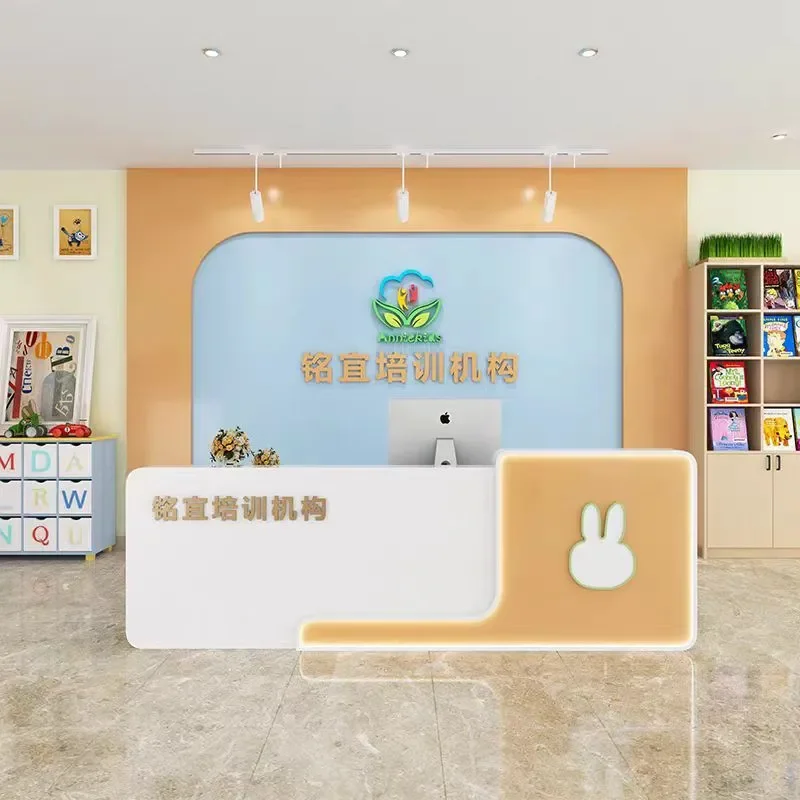 for Children Dance Art Training Institution Front Desk for Kindergarten Early Education Cartoon Bar Reception Desk for Mother