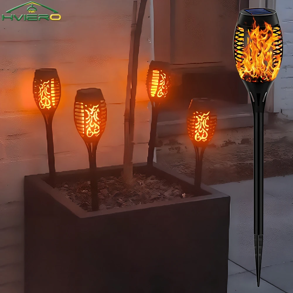 

1/2/4/6/8/10/12X Solar Flame Torch Lights 12LED Flickering Waterproof Garden Decoration Outdoor Lawn Path Yard Patio Floor Lamp