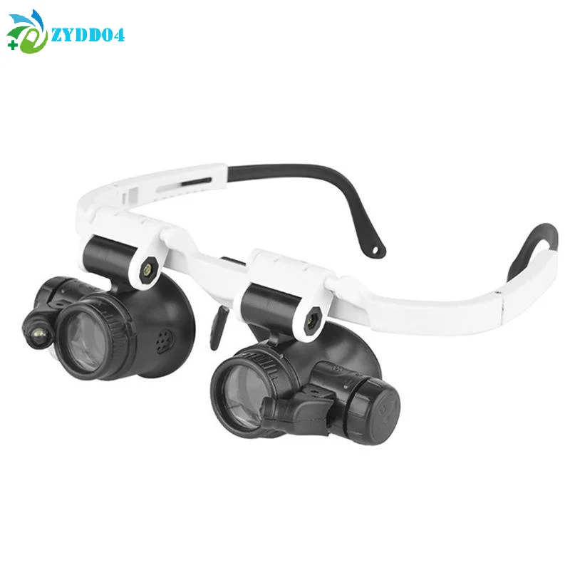 

●1Pcs 8X/15X/23X Magnifying Glass Jeweler Watchmaker With LED Light Telescopic Headband Magnifier Glasses