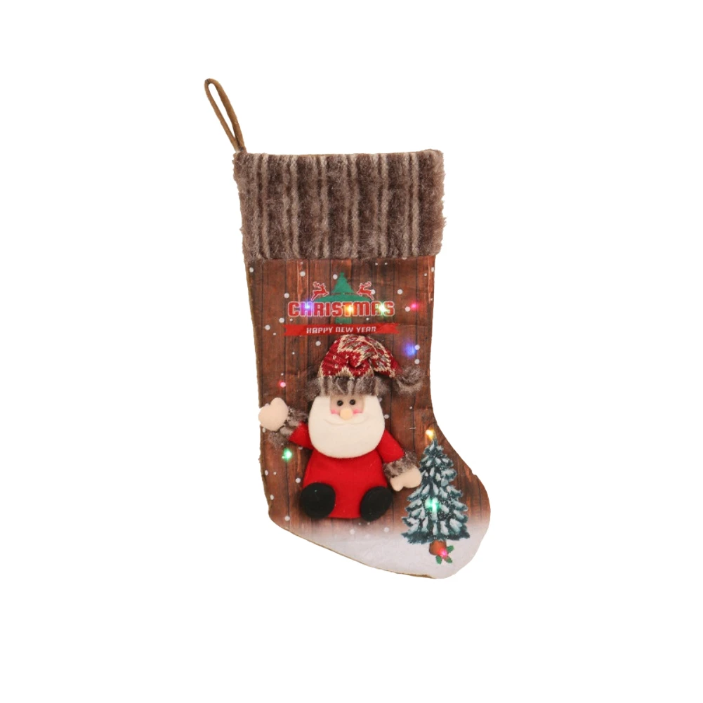

Christmas Stocking with Lights Large Cloth Stockings for Holiday Parties and Seasonal Use in Home and Event Spaces
