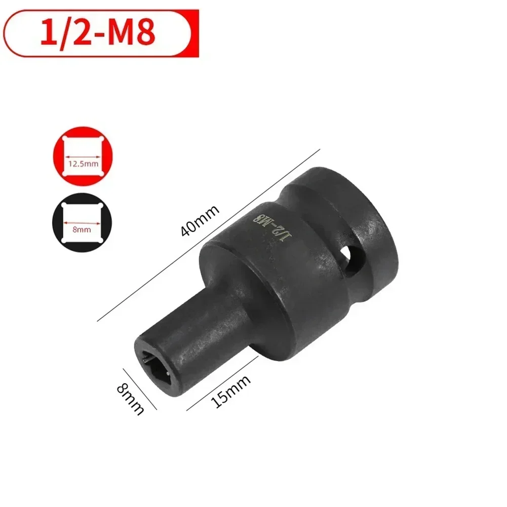 Double Head Suqare Tap Socket 1/2inch Driver For Pneumatic Ratchet Wrench M6 To M24 Sockets Square Tap Socket 6mm-24mm