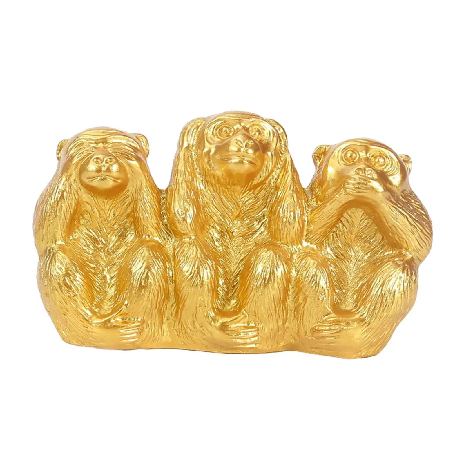 Figurines, handmade, resin sculptures, see no evil, hear no evil, speak no evil