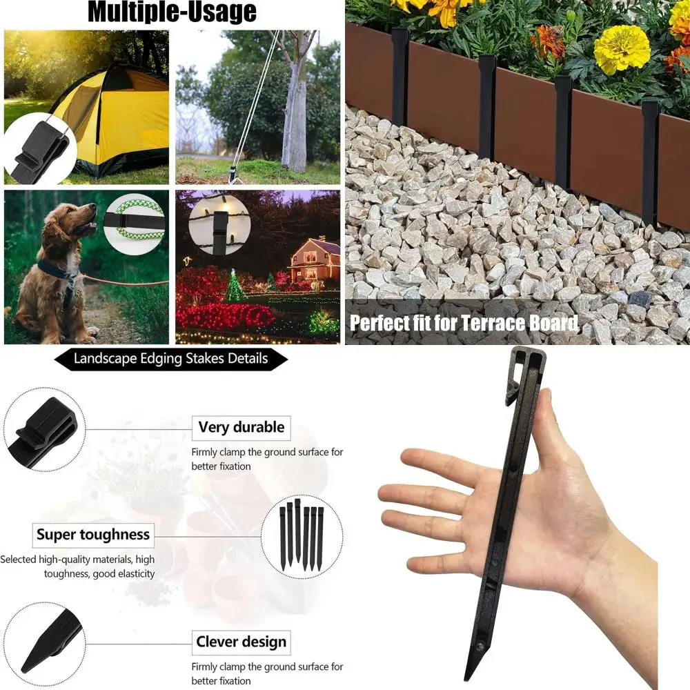 

150 шт. пластиковых ландшафтных колышек, 10-дюймовые опоры для растений, сверхпрочные, для ландшафтного дизайна и сада