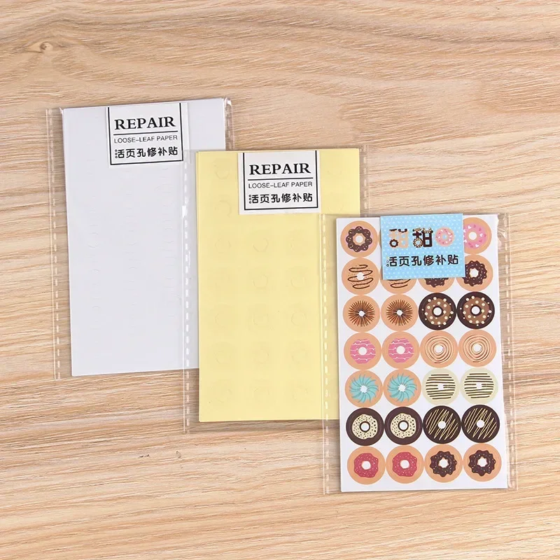 Kawaii Donuts Loose Leaf Hole Stickers Self Adhesive Protector Labels for Notebook Planner Office Binding Hole Reinforcement